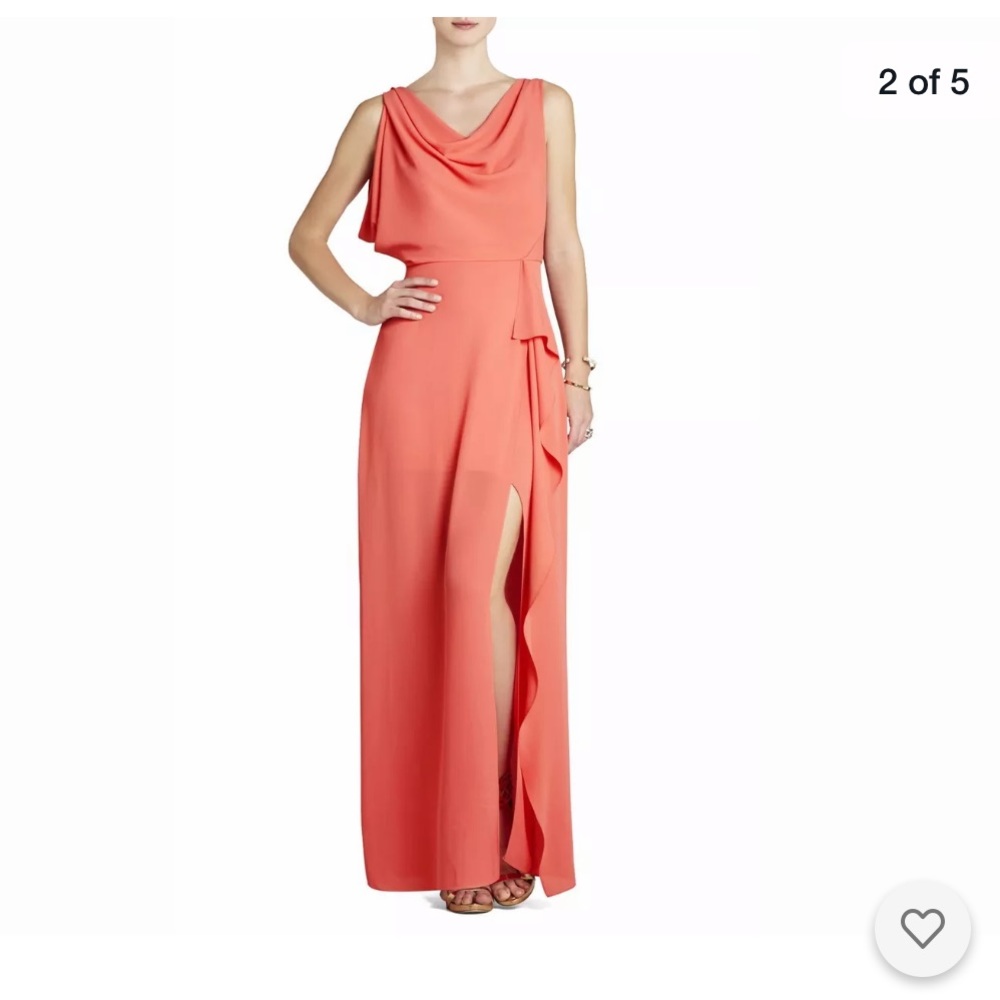 EUC BCBGMaxAzria Sydney Cowl-Neck Dress 0 - Picture 2 of 5